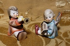 SET OF 2 GOEBEL HUMMEL ANGEL FIGURINES #238 B&C TRUMPET ACCORDION TMK3 W.GERMANY