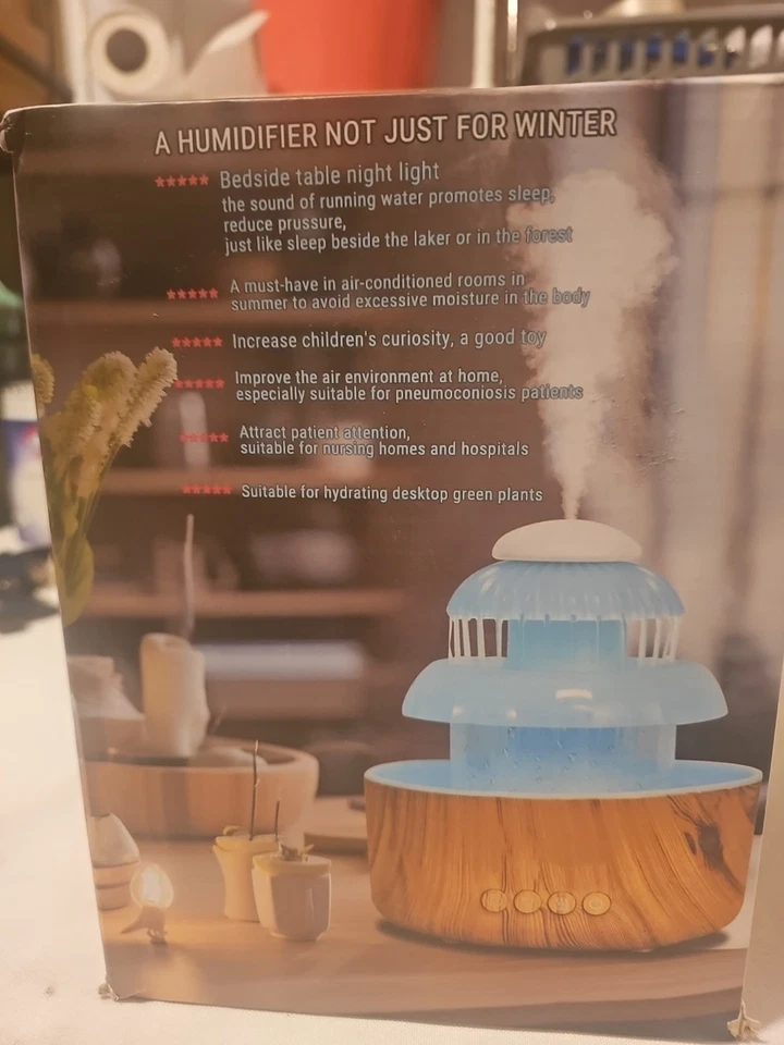 Color Changing White Noise Top Fill USB Waterfall Humidifier NIB FREE SHIPPING! - Image 3 of 4