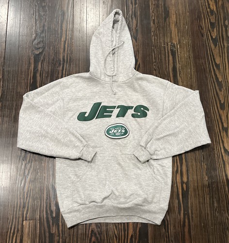 Vintage Majestic New York Jets Hoodie Men’s Medium Gray Cotton Polyester
