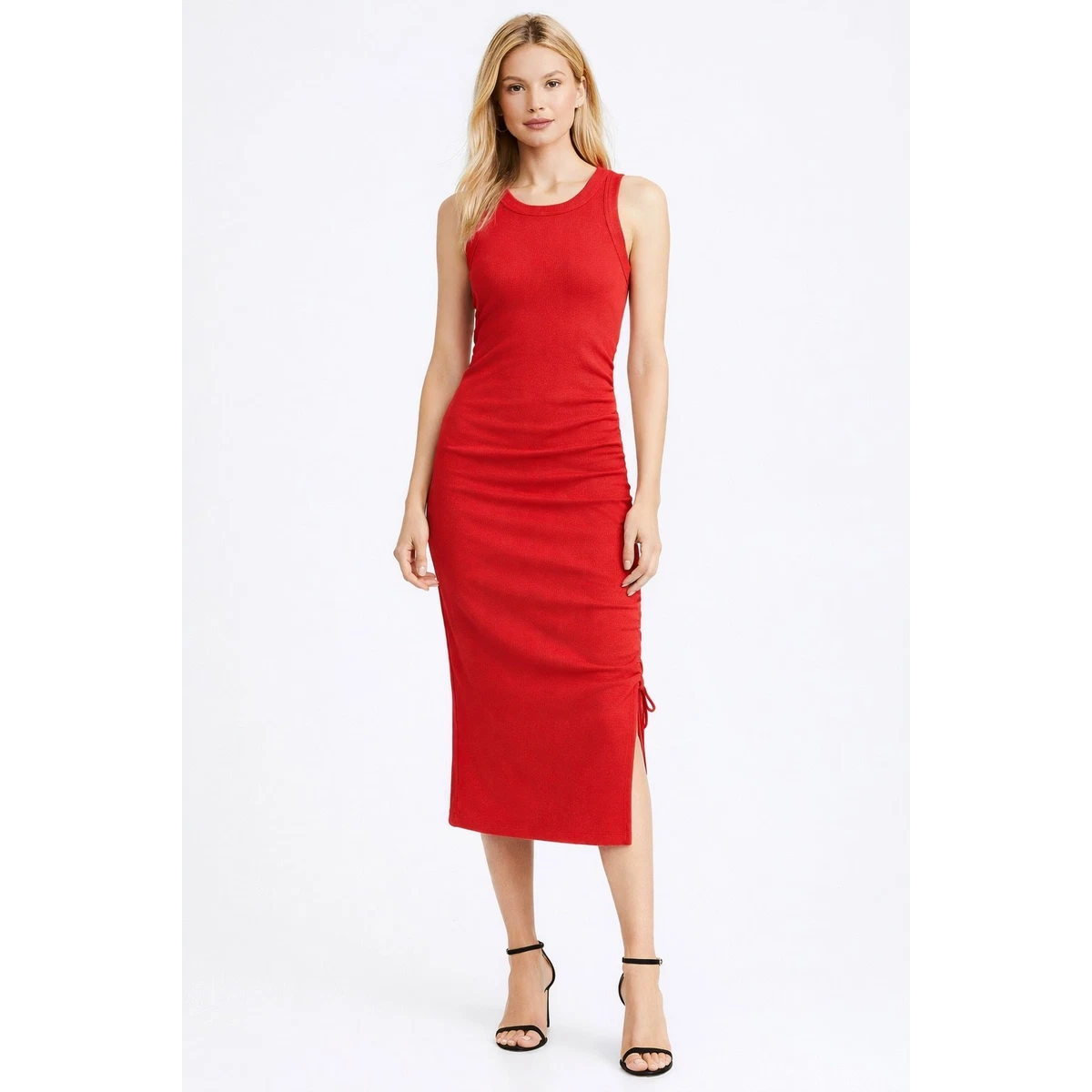 knee length dresses for ladies Azalea Mixed Media Midi Dress