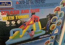 Sportspower Splash and Slide Tunnel Inflatable Water Slide, Ages 3-8