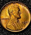 1947 D & 1950-d Lincoln Cent Penny - BU Condition / NICE Toning -