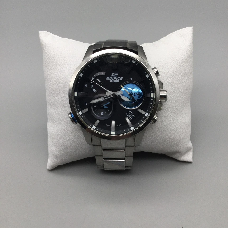 Reloj Casio Edifice Resistente Solar Hora Mundial Hombre 44mm Acero Inoxidable 5466 EQB-600 7.5" Foto 2 de 4