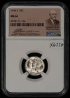 1945-S 10c Mercury Silver Dime - Weinman - NGC MS 66 - SKU-X6770