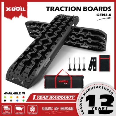 X-BULL Recovery Tracks Traction Boards Tire Ladder Sand Off-Road Black 3.0 + Bag