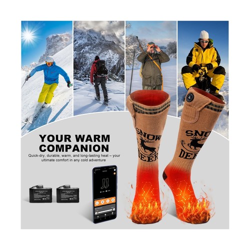 SNOW DEER Hunting Heated Socks with App Control for Men Women, Rechargeable E... - 第 4/6 張圖片
