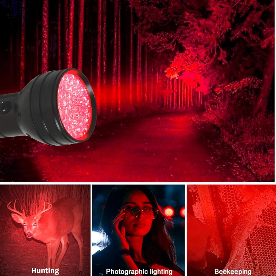 HQRP Luz Roja 51-LED Táctico Linterna Lámpara para Caza Visión Nocturna - Imagen 4 de 4