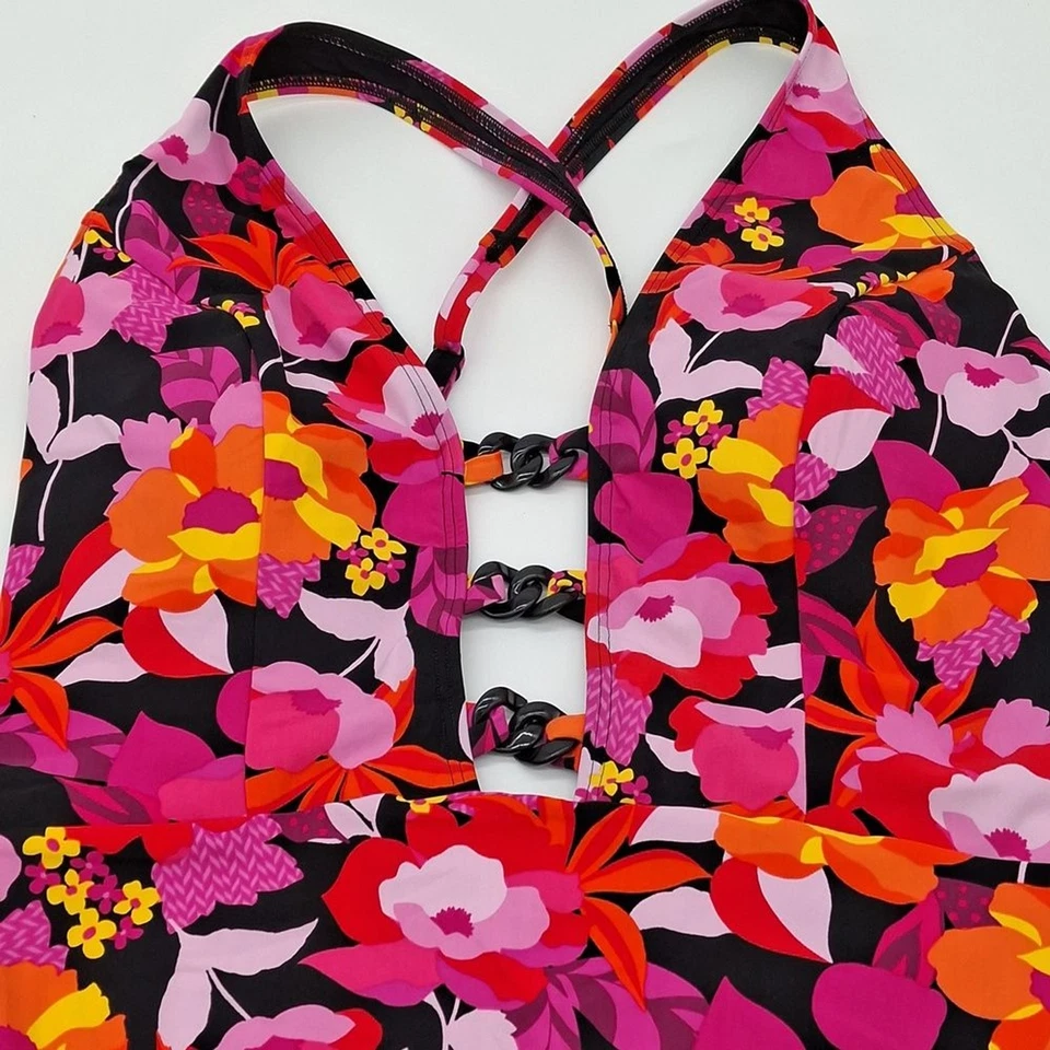 Traje de baño Miraclesuit Skinnydippers para mujer XL floral Mowie Tiffi una pieza negro Foto 2 de 4