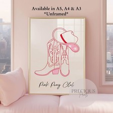 Pink Pony Club Preppy Poster / Trendy Wall Art / Pink Girly Art print / A5 A4 A3