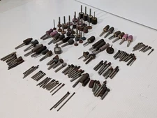 Lot of 144 mounted grinding wheels on shaft as shown, various sizes, shapes, ...