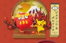 [USA Fast Ship!] PIKACHU& DARUMAKA Pokemon Japanese Style Window RE-MENT