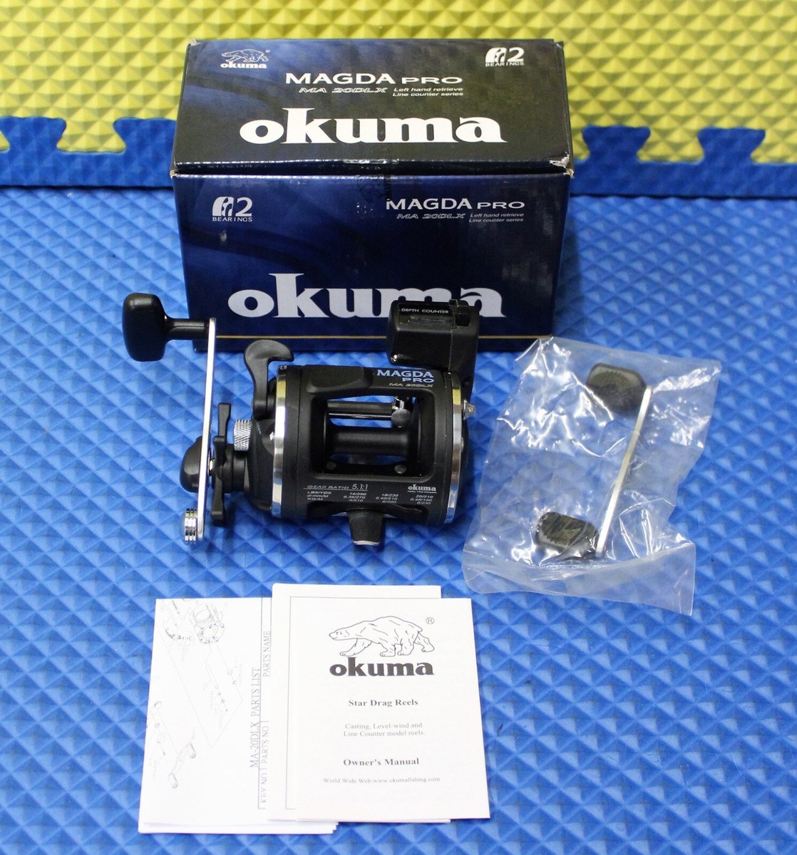 Okuma Magda Pro 2BB Line Counter Trolling Reel LEFT HANDED MA 20DLX