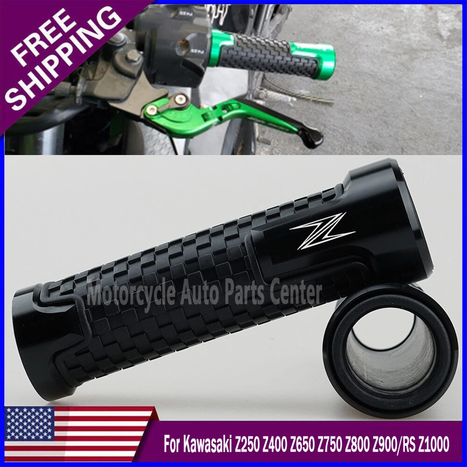 CNC Non Slip Handlebar Grip For Kawasaki Z250 Z400 Z650 Z750 Z800 Z900/RS Z1000 Foto 2 de 4