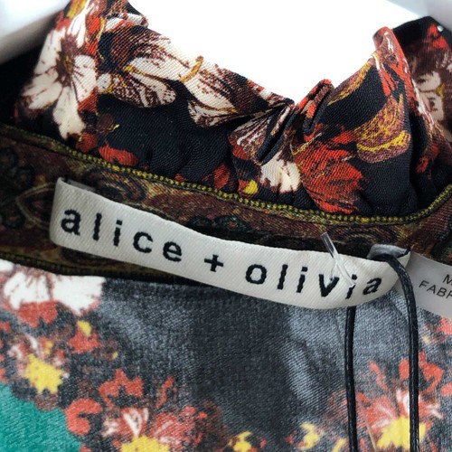 Alice + Olivia Bluse schwarz orange Rüschen | neu mit Etikett - Bild 2 von 8