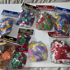 9 Packs Assort Foam Cutouts. Multiple Holidays. Xmas Easter, Hanukkah, Thanksgiv