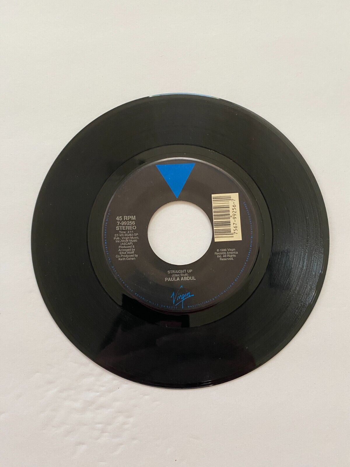 Paula Abdul – "Straight Up" Vinyl, 7", 45 RPM, Single Dance-Pop 1988