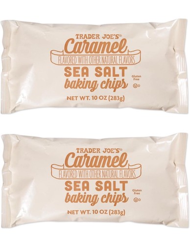 Trader Joe's Caramel Sea Salt Baking Chips 10 oz - Pack Of 2 - Best by 6/2026
