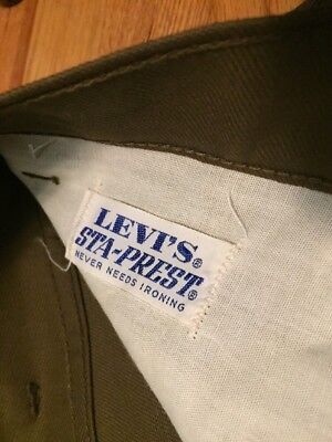 Vintage 60s Levis 517 Big E Levi's Sta-Prest Mens Mod Talon 42 Zipper Pants.