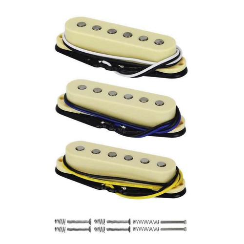 FLEOR Set Vintage Alnico 5 Single Coil Guitar Pickups NBM Pickups Flat Top Pole - Picture 5 of 22