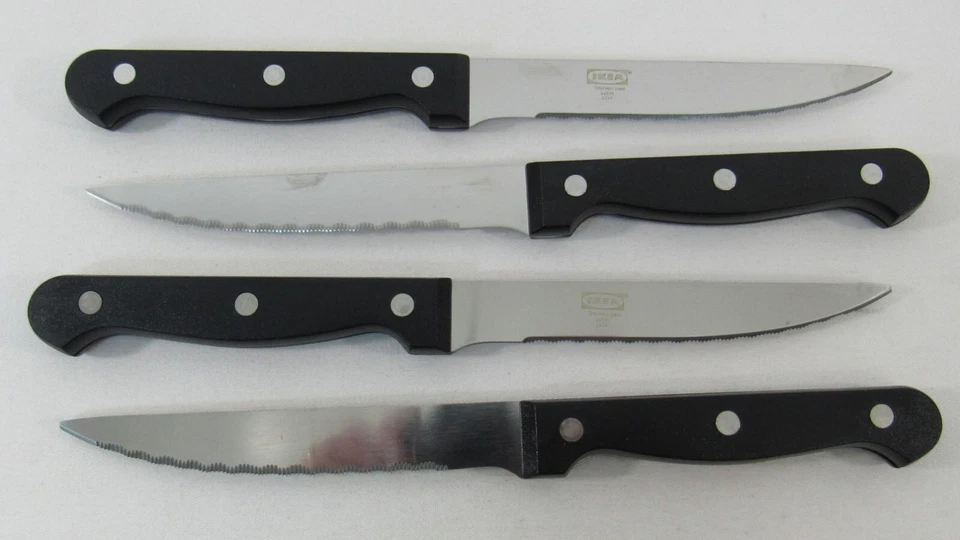 4-Pack IKEA SNITTA 605.782.20 Black Steak Knife Stainless Flatware New - Image 4 of 4
