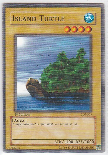 M) Yugioh - Konami - Yu-Gi-Uh! - Island Turtle - SDJ-005 - Trading