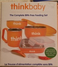 Thinkbaby Extended Complete BPA-Free Feeding Set 9 piece set New in Box Orange