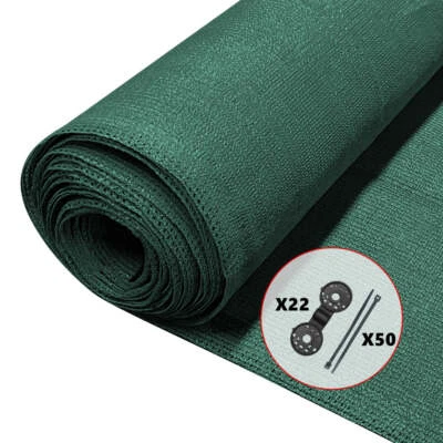 VOUNOT Brise vue occultant en HDPE 90g/m² 1x10m avec attaches de fixation vert