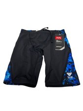 TYR Blue BLACK Swimsuit Jammer MALE SIZE 22 NEW TAGS NWT BOYS TEEN SWIM SUIT