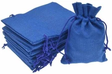 3 Blue Premium Cloth Jewelry/Gift Drawstring Bags – 5.5x3.5 – Party Favor Pouch