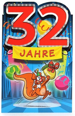 Hallmark Geburtstagskarte 32 Jahre Karte Gruß- Geburtstag- Klappkarte Innentext