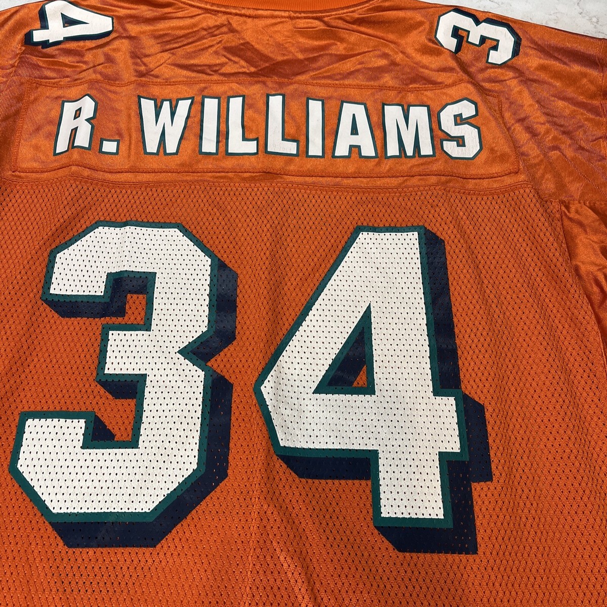 Ricky Williams #34 Miami Dolphins NFL Orange Vintage Reebok Ricky Williams #34 Miami Dolphins NFL Orange Vintage Reebok