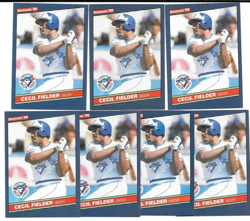CECIL FIELDER ROOKIE LOT 7 CARDS 1986 DONRUSS 512 TORONTO BLUE JAYS