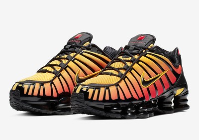 orange and black nike shox