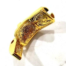 Engraved 1911 grip safety full size beavertail polished Gold plated .25 Radius