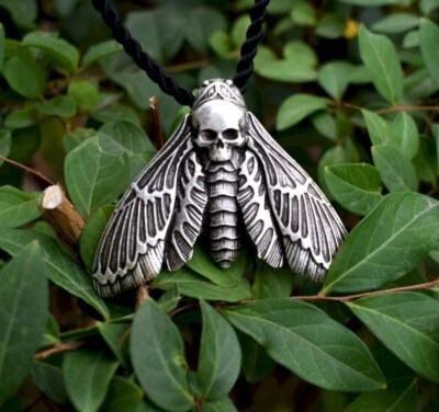 Collier Halloween Gothique Mort Moth Collier Lune Crâne