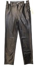 Women's High-Rise Faux Leather 90's Straight - Universal Thread Black 8L Long
