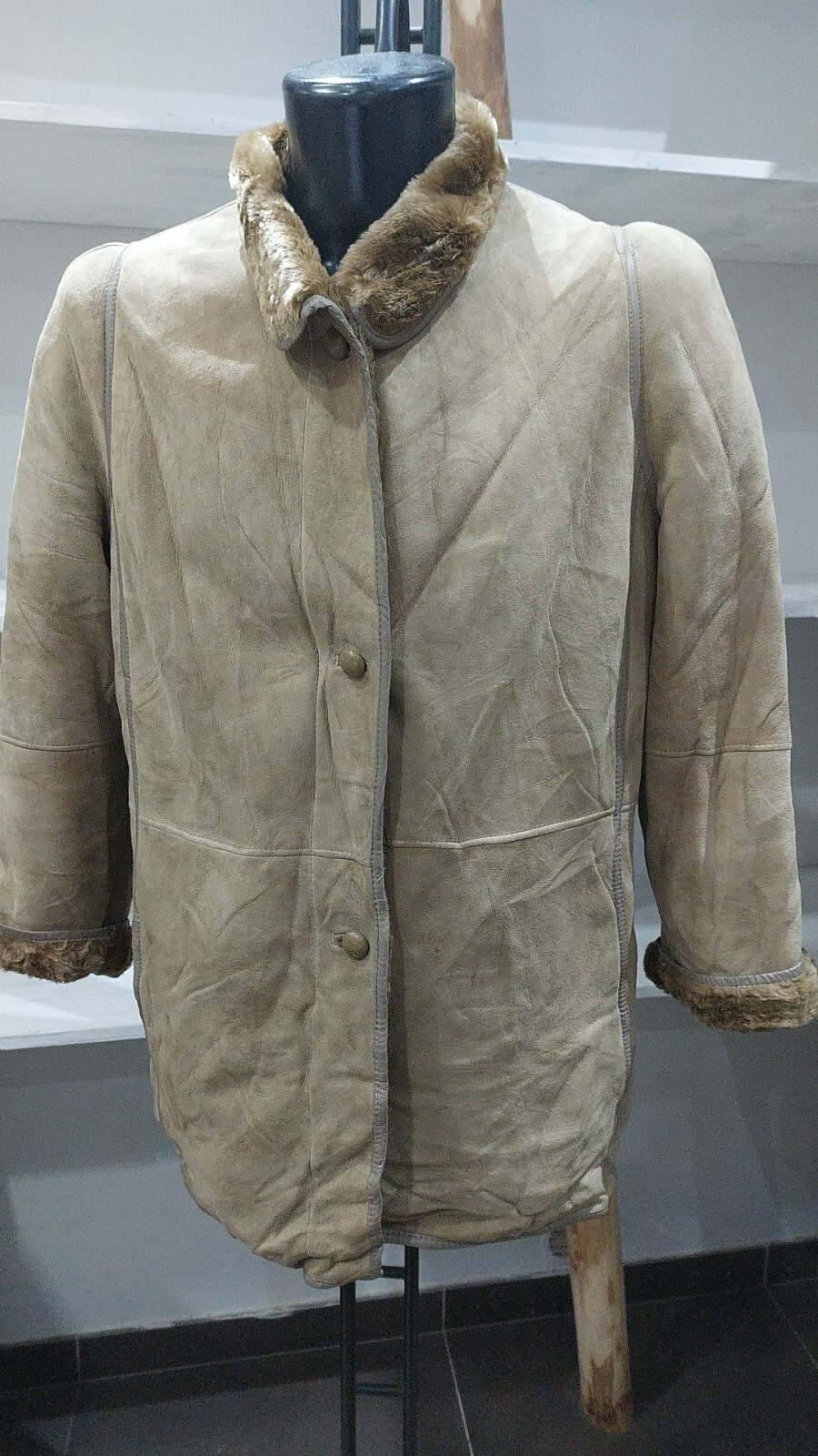 Pre-owned Light Brown Sheepskin Jacket Women's Size 46 MGC141PI
