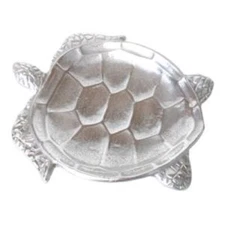 Sea Turtle 15170 Serving Platter Dish Plate Food Safe Aluminum 10.25" L Silver