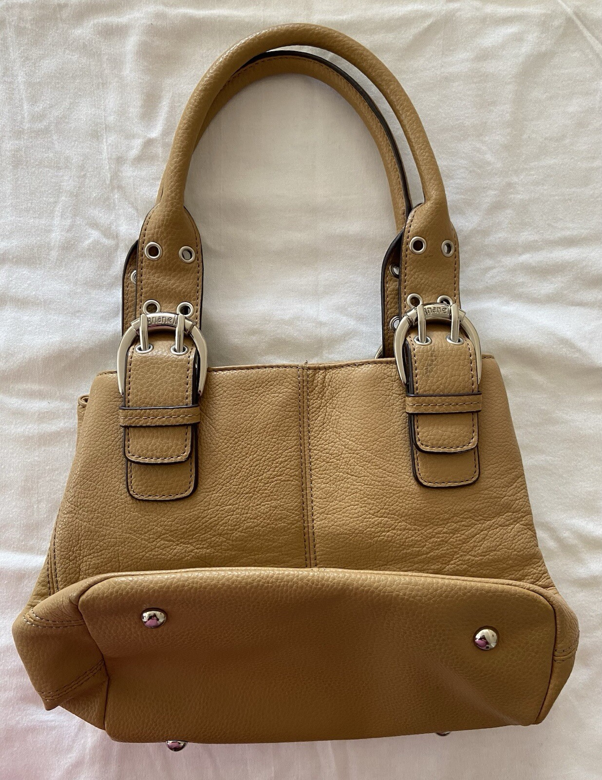 Tignanello Soft Pebbled Leather Small Satchel Handbag Purse Tote 2 Handles image 2