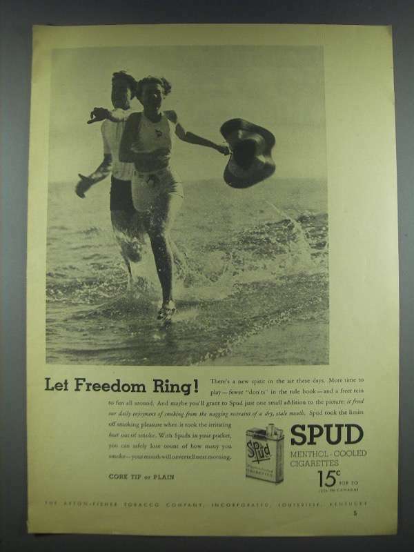 1935 Spud Cigarettes Ad - Let Freedom Ring