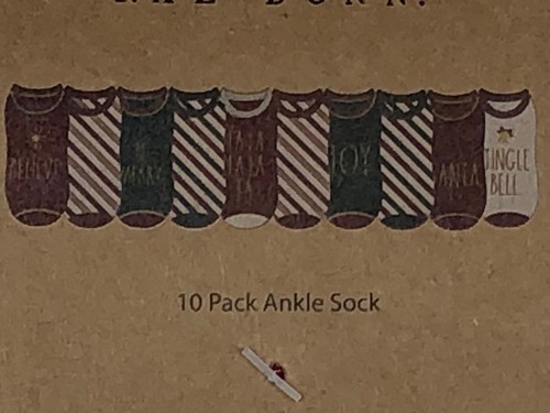 Rae Dunn Girls Christmas Holiday Ankle Socks 10 Pack NWT - Picture 4 of 4