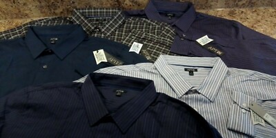 Men's Big&Tall Apt.9 L/Sleeve Shirt 100% Cotton 3XLT 2XLT XLT LT Blue Blk Purple