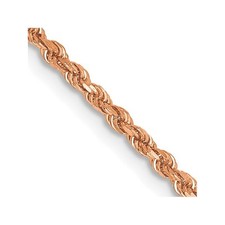 14K Rose Gold 1.75mm Diamond-cut Rope with Lobster Clasp Chain Necklace 18"