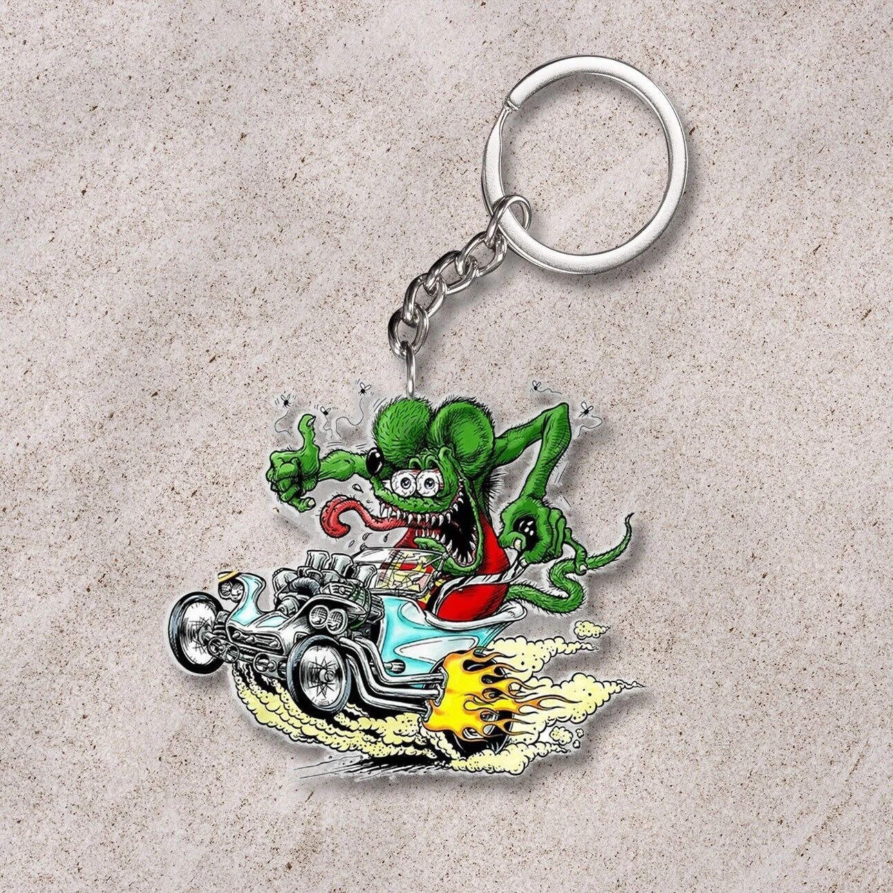 Funny Rat Fink Acrylic Keychain