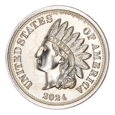 Intaglio 2024 Overstrike Indian Head Cent Kennedy Half Dollar Silver Round (250)