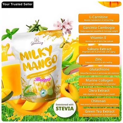 Glowming Shape Milky Mango, Appetite Suppressant Drink by CC Milky 10 sachets