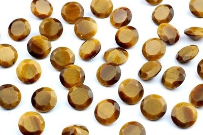 15mm Golden Tiger Eye Natural Round Faceted Cut Loose Gemstone