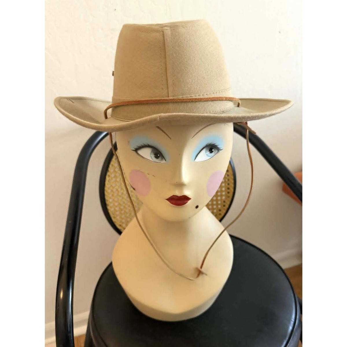 Sierra Club John Muir Collection The Nature Company Straw Flower Derby Oaks Hat Vintage Canvas Fedora Safari Hat Sierra Club John Muir  main image 2