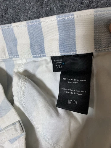 J BRAND Jules Striped High Rise Straight leg Jeans Size 28 Blue White Striped - Picture 3 of 23