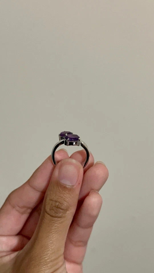 Mujer Oro Blanco Rodio Sobre Plata de Ley Amatista y Topacio Talla 6 Foto 4 de 4